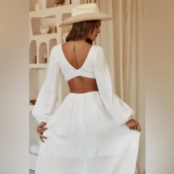 White Cutout Maxi Dress - Picture 12 of 12